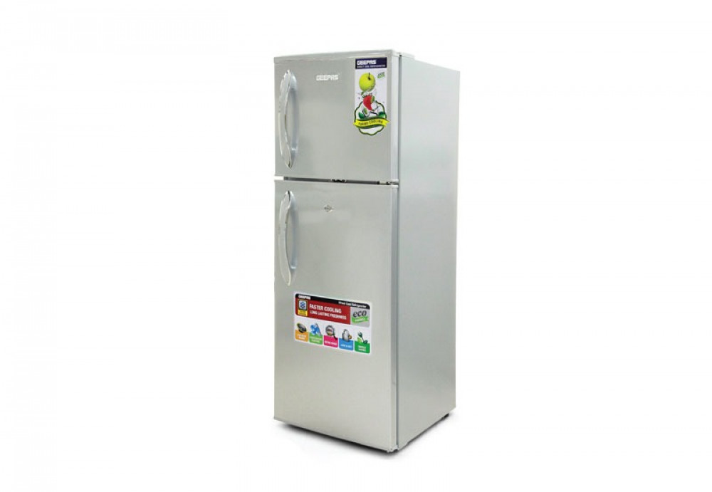 Geepas 2-Door Refrigerator 8.9 cu. ft., 251 L, Steel