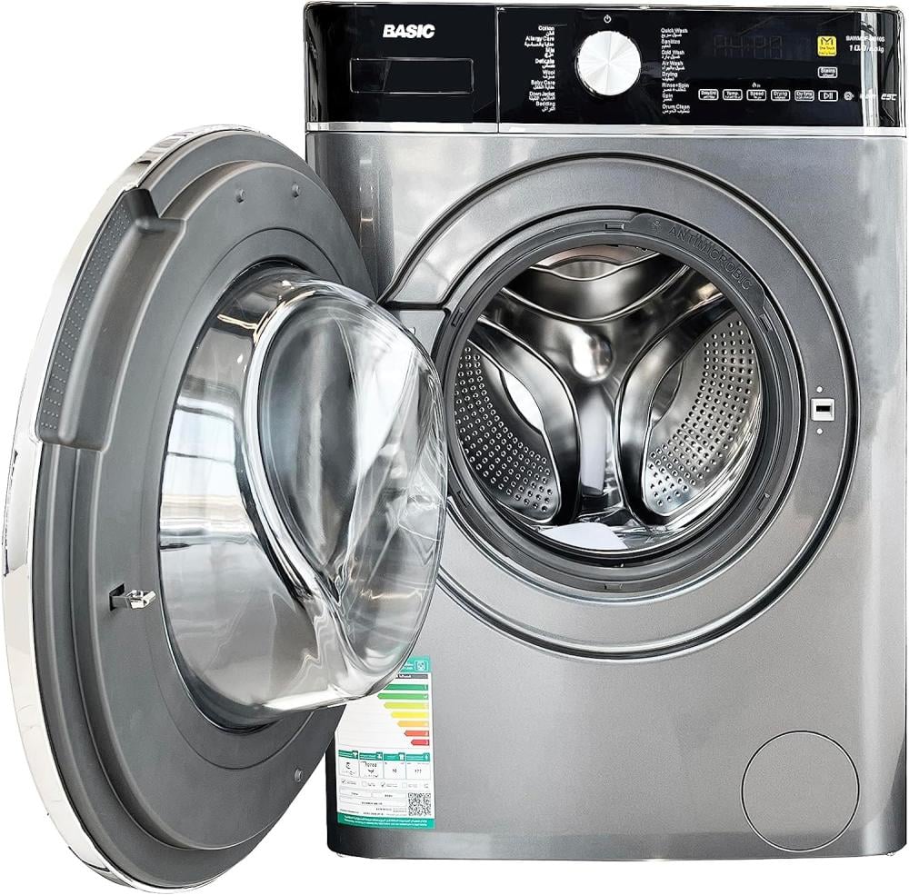 Basic Combo Automatic Washing Machine, 10 kg Washing Capacity, 6 kg Drying Capacity, 100% Silver