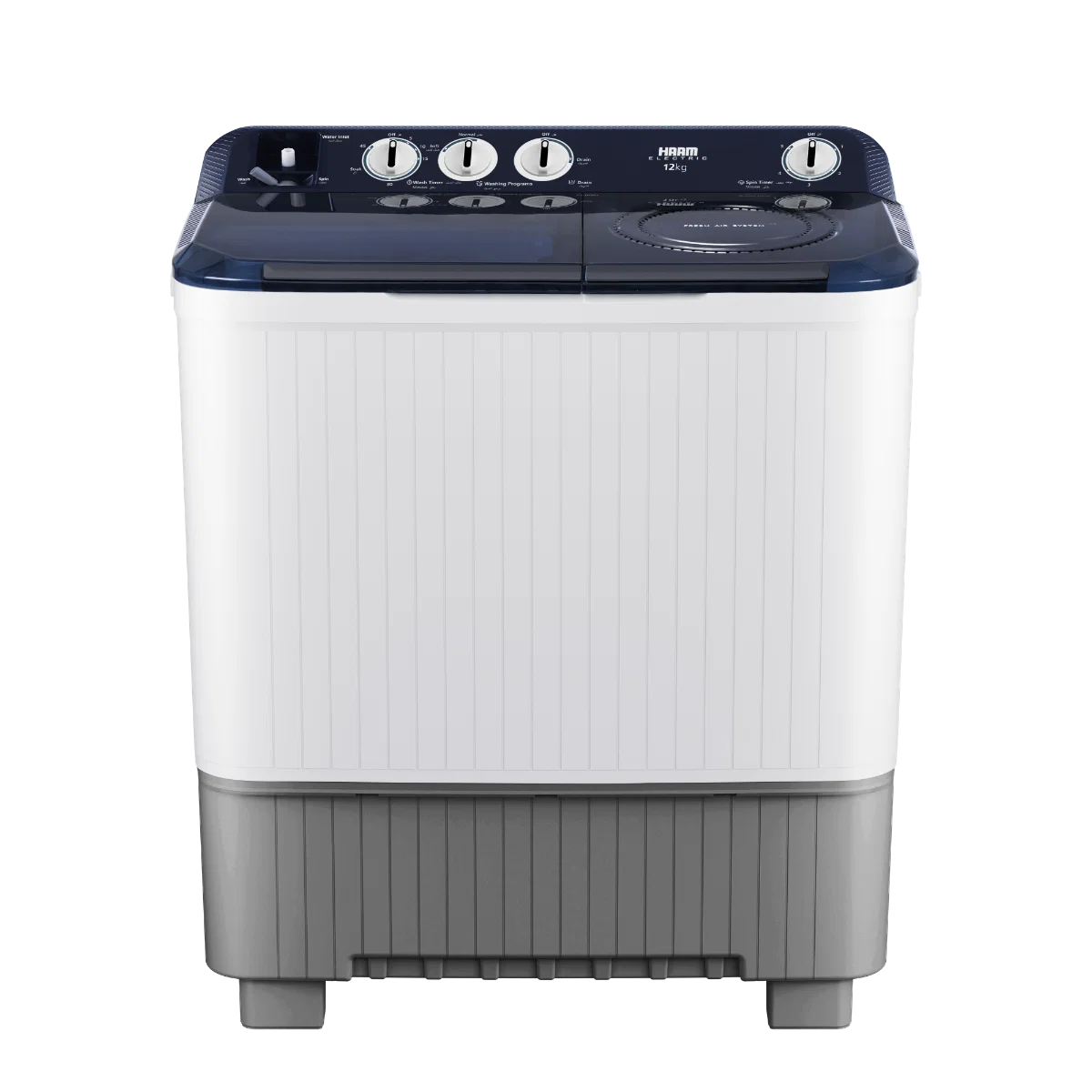 Haam Twin Tub Washing Machine, 12 KG, White