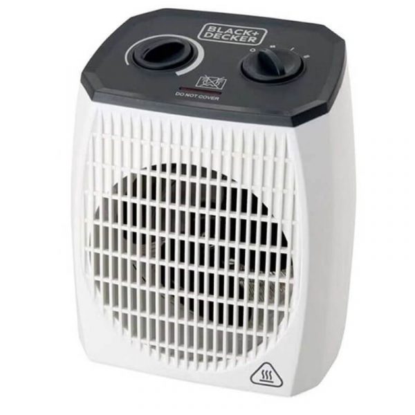 BLACK+DECKER Vertical fan heater – 2 Heat Settings – White
