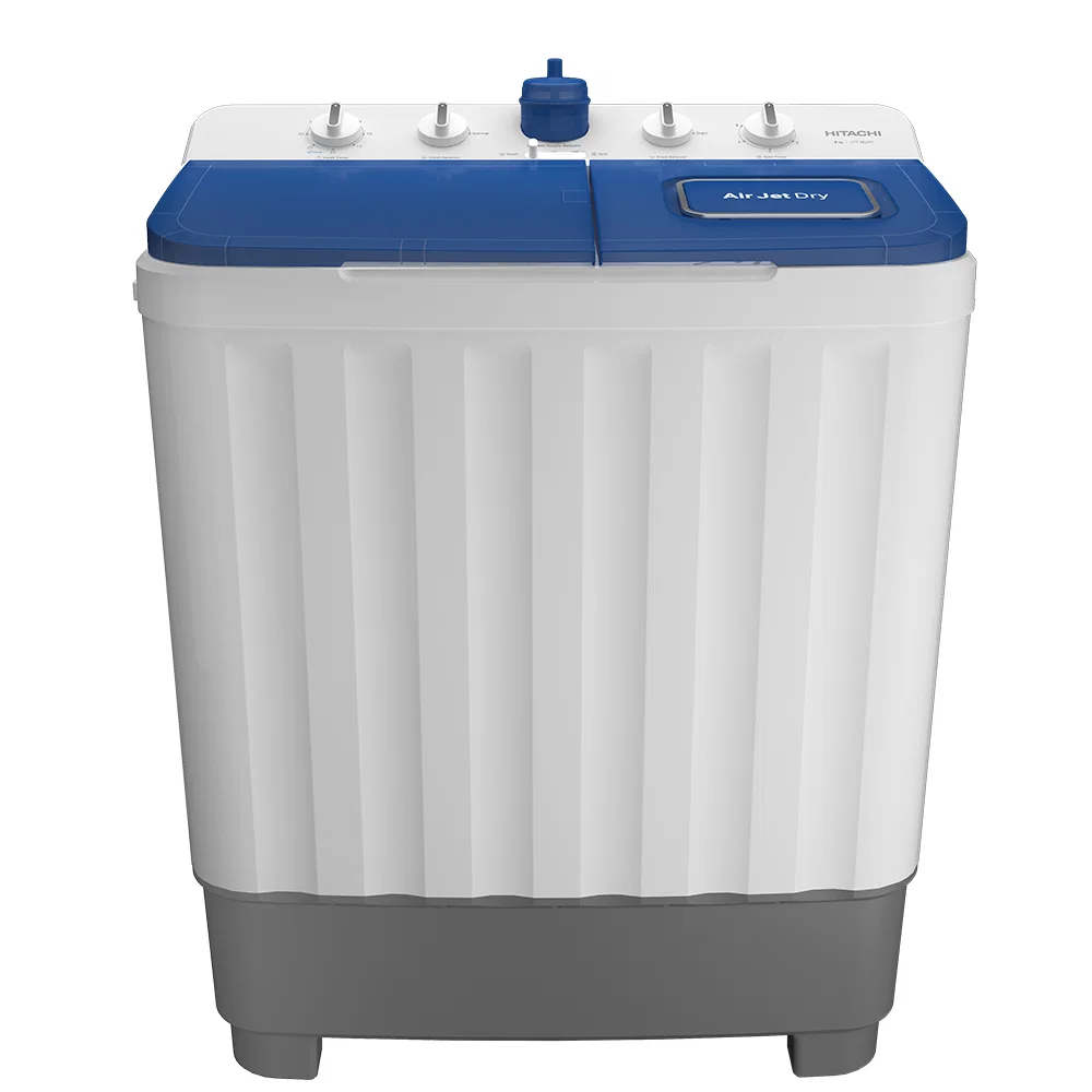 HITACHI Washing Machine, Two Tubs, 8 Kg Capacity, Blue