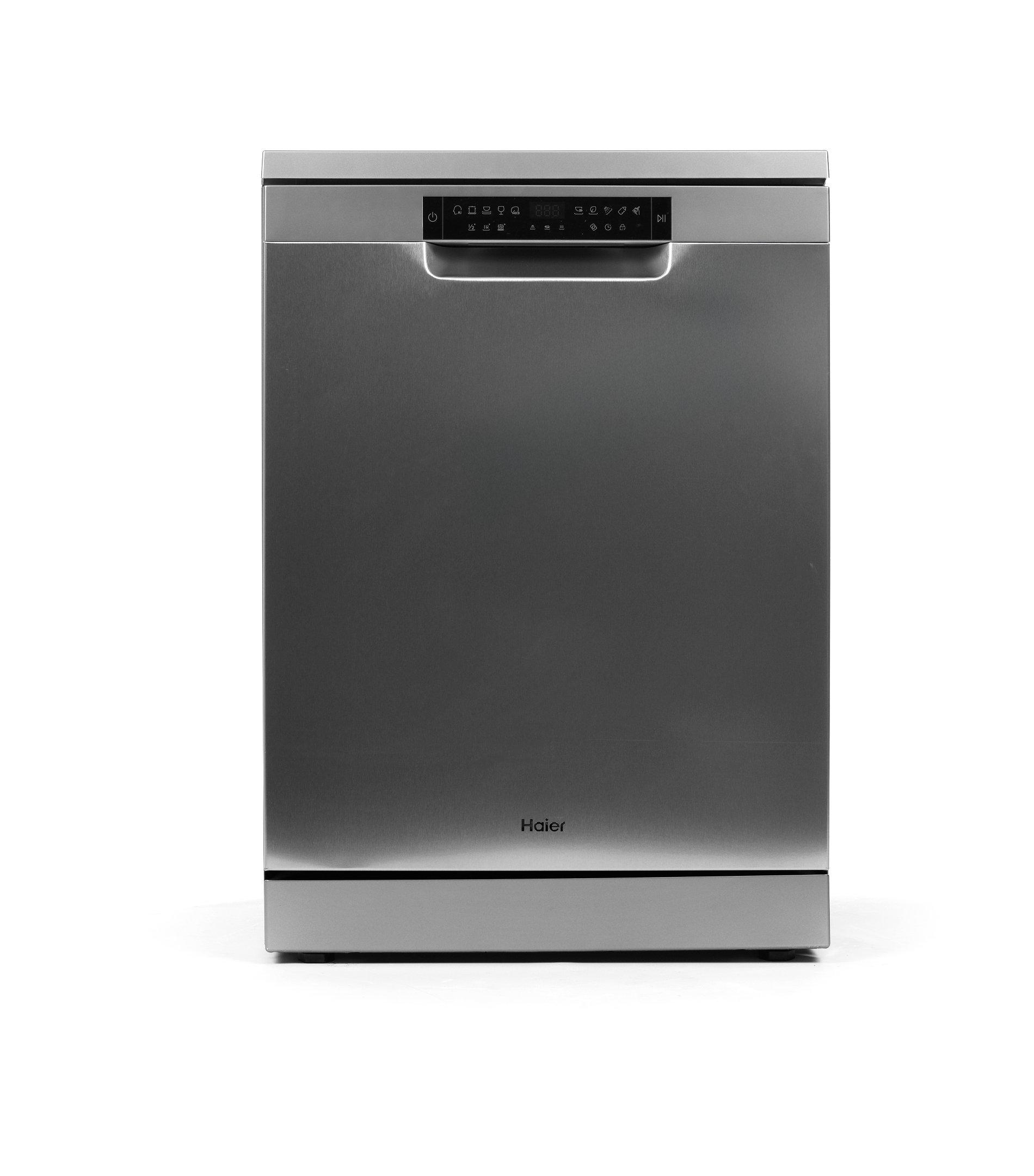 Haier Dishwasher, 15 Place Setting, 10+4Program, 3 Racks, ABT,Silver