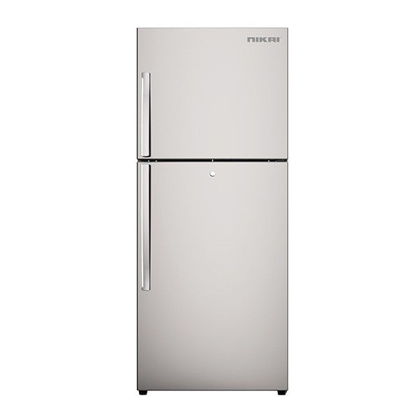 Nikai 2-Door Refrigerator, 413 Liters 14.6 Cubic Feet, Inverter, Silver