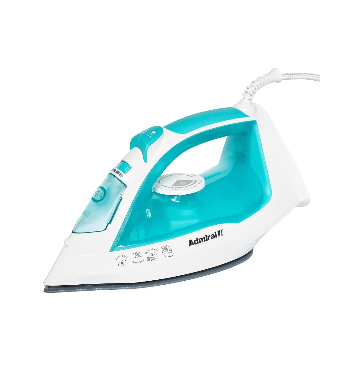 Admiral Handheld Iron, 2200W with Ceramic Base, Auto Shut-Off Function, 300ml Water Tank, Blue/White