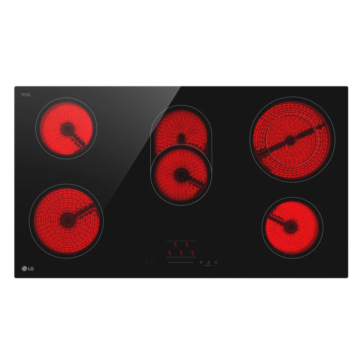 LG Built-in Electric Hob, 90 cm, 5 Burners,  Ceramic, Black