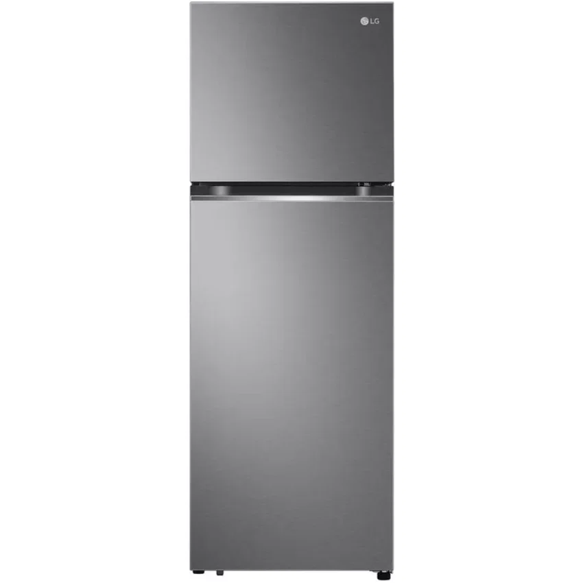 LG - Double Door Refrigerator, Top Freezer, 335 Liters, 11.8 Cu. Ft., Smart Inverter, Smart Diagnosis, Silver