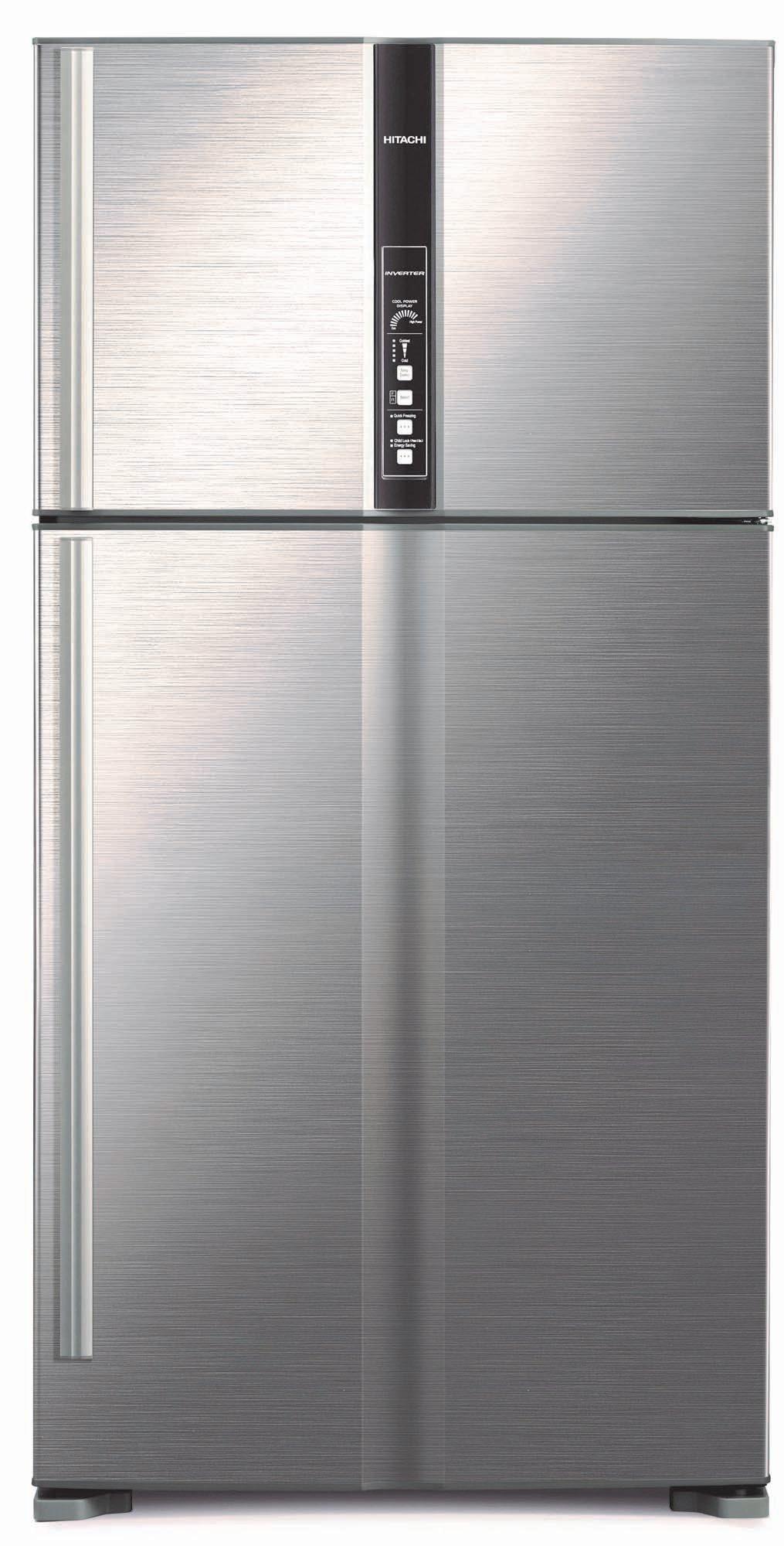 Hitachi Refrigerator 15.7Cu.ft, Freezer 5.5Cu.ft, Inverter, Dual Fan Cooling, Brilliant Silver