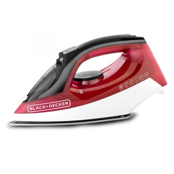 BLACK+DECKER Steam Iron – 300 ml – 1600W – Red