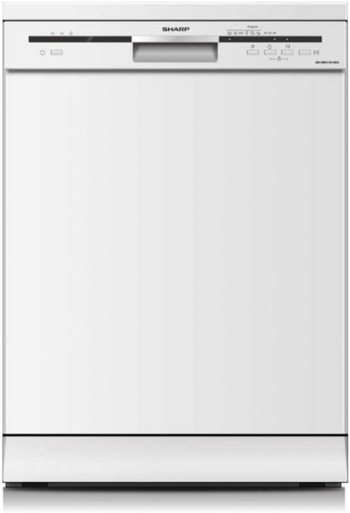Sharp dishwasher, 6 programs, 12 place settings, white