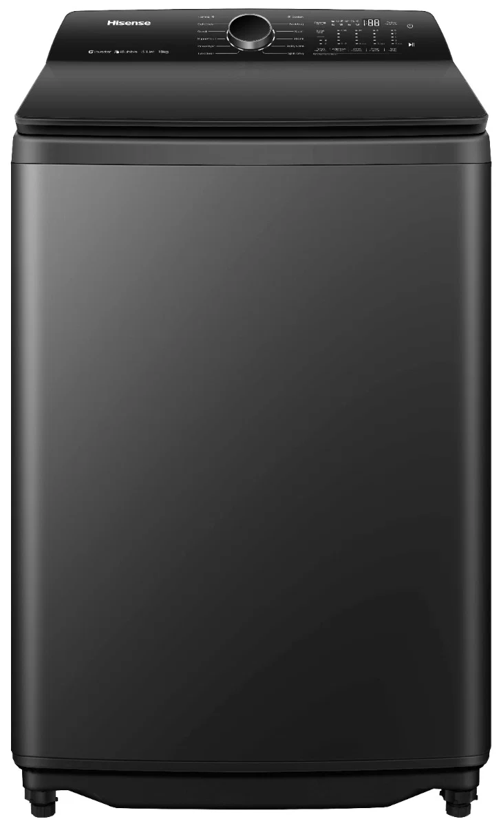 Hisense Top Load, Without Dryer, 18 Kg, 10 Programs, Black