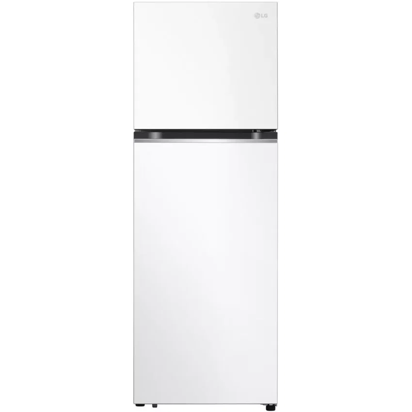 LG - Double Door Refrigerator, Top Freezer, 335 Liters, 11.8 Cu. Ft., Smart Inverter, Smart Diagnosis, white