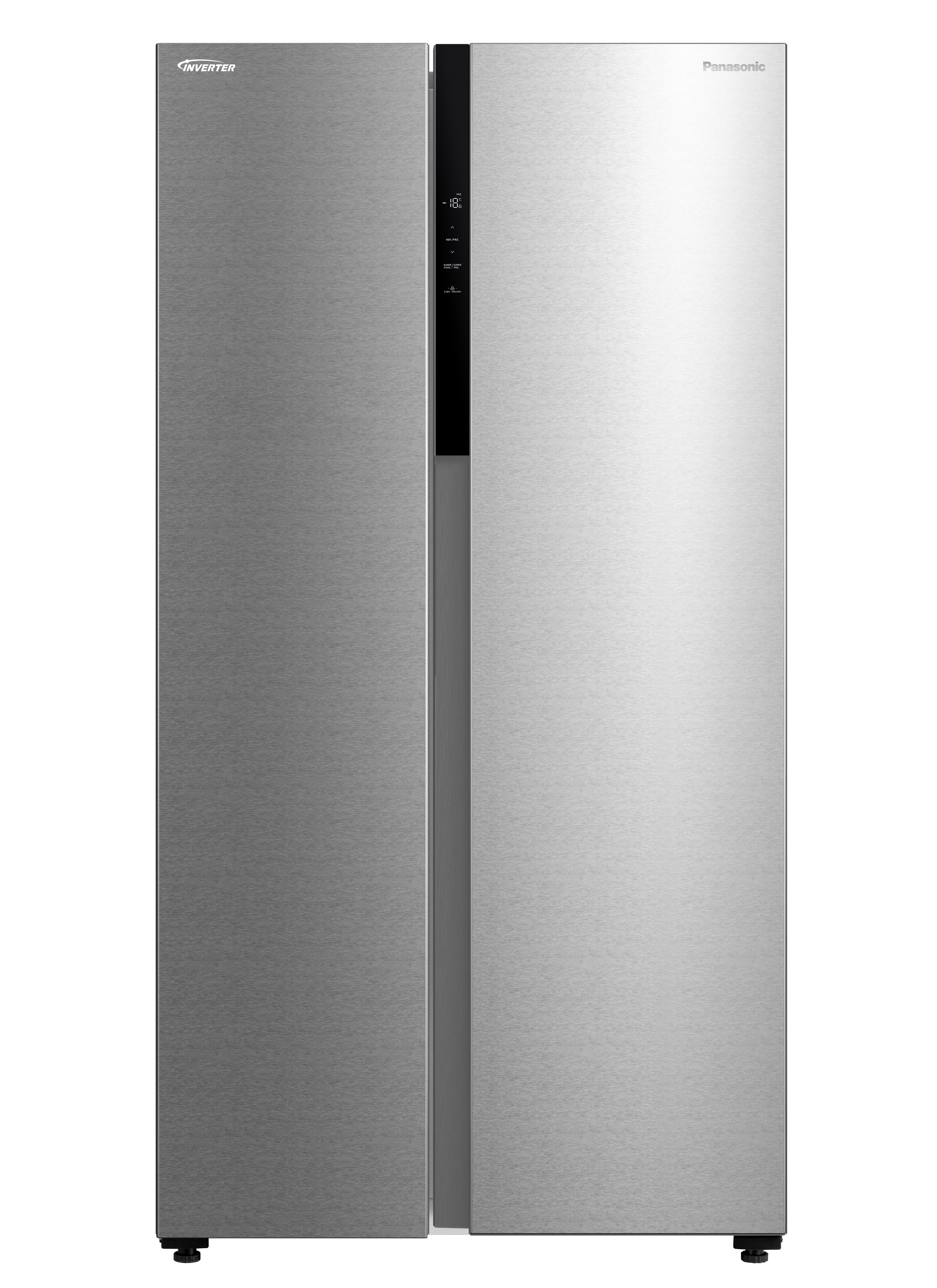 Panasonic Side By Side Refrigerator 13.7Cu.ft, Freezer 7.1Cu.ft, Inverter, Color Silver
