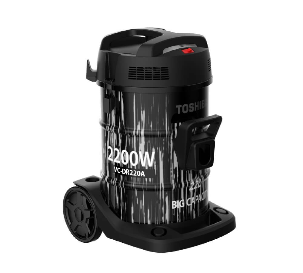 Toshiba Barrel Vacuum Cleaner, 2200 Watts, 22 Liters, Black/Gray