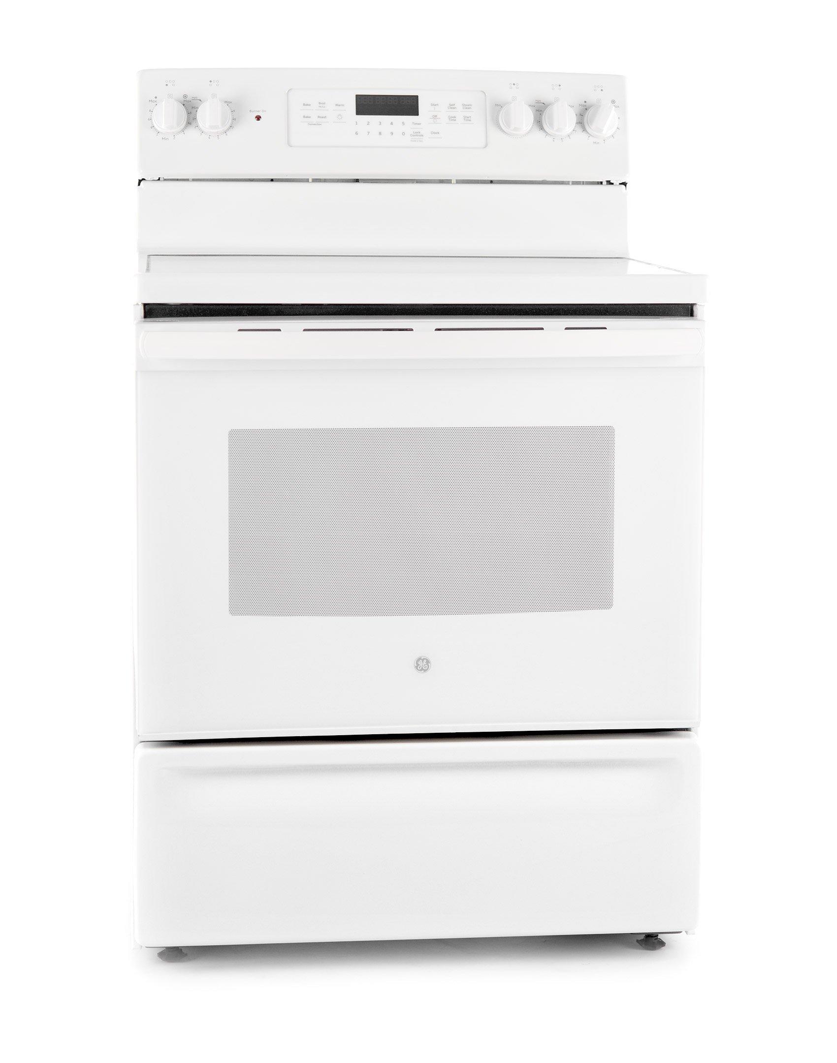 GE Free Standing Electric Range, 30 Inch, 4 Radiant elements 1 Warming Zone,White