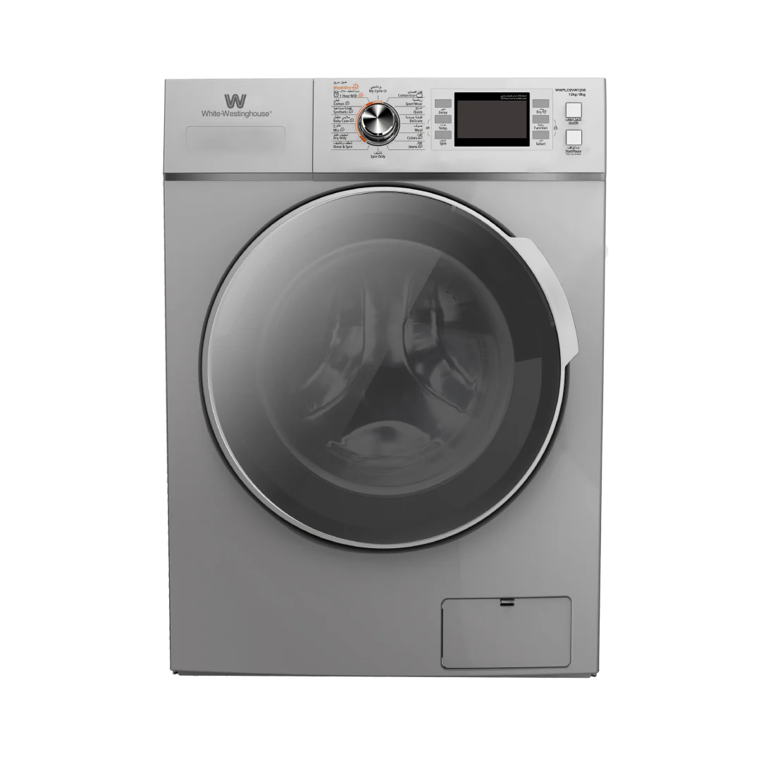 White Westinghouse Front Load 12KG Washer 8KG Dryer Combo Inverter 1400RPM Silver