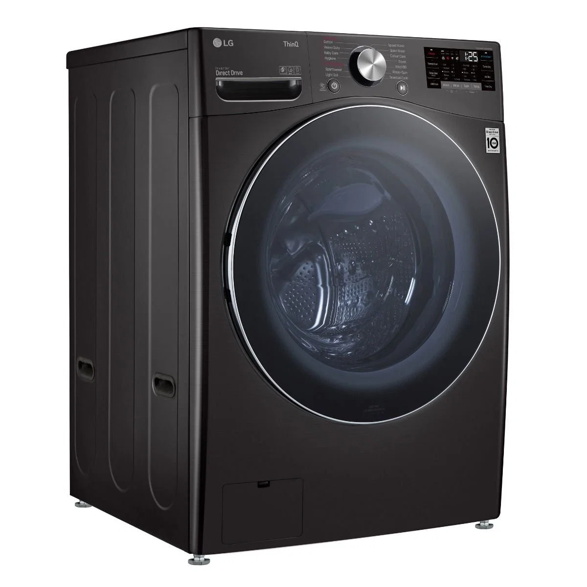 LG Front Load Washing Machine,21 kg ,75% drying, Black Steel