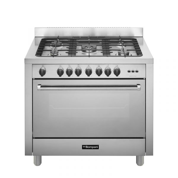 Bombani Gas Cooker Stainless Steel – 119 L – 5 Burners – Silver