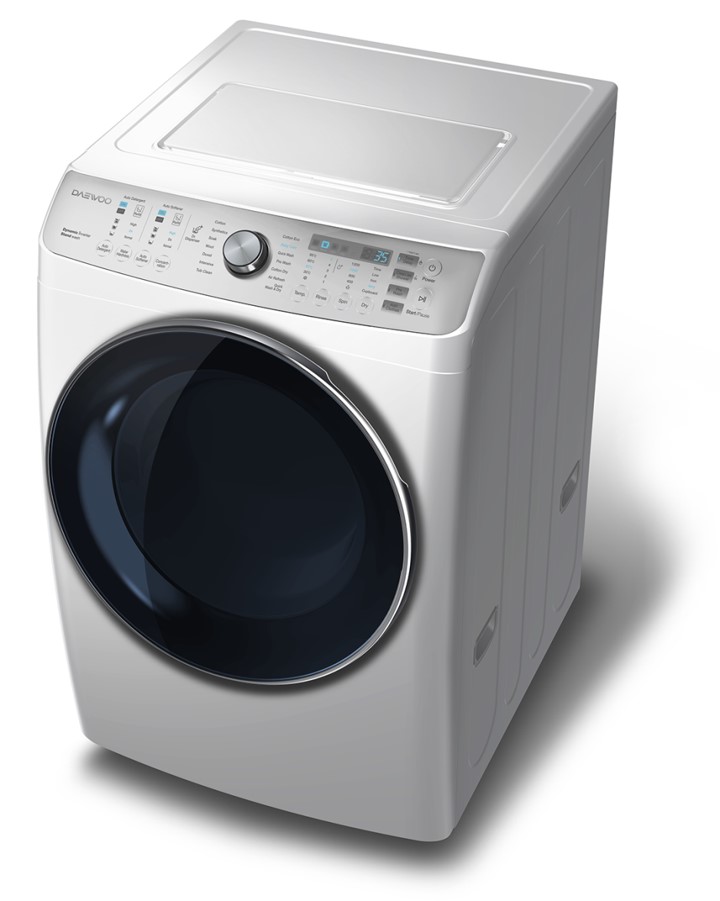Daewoo front-loading automatic washing machine, 15 kg washing capacity, 8 kg drying capacity, white