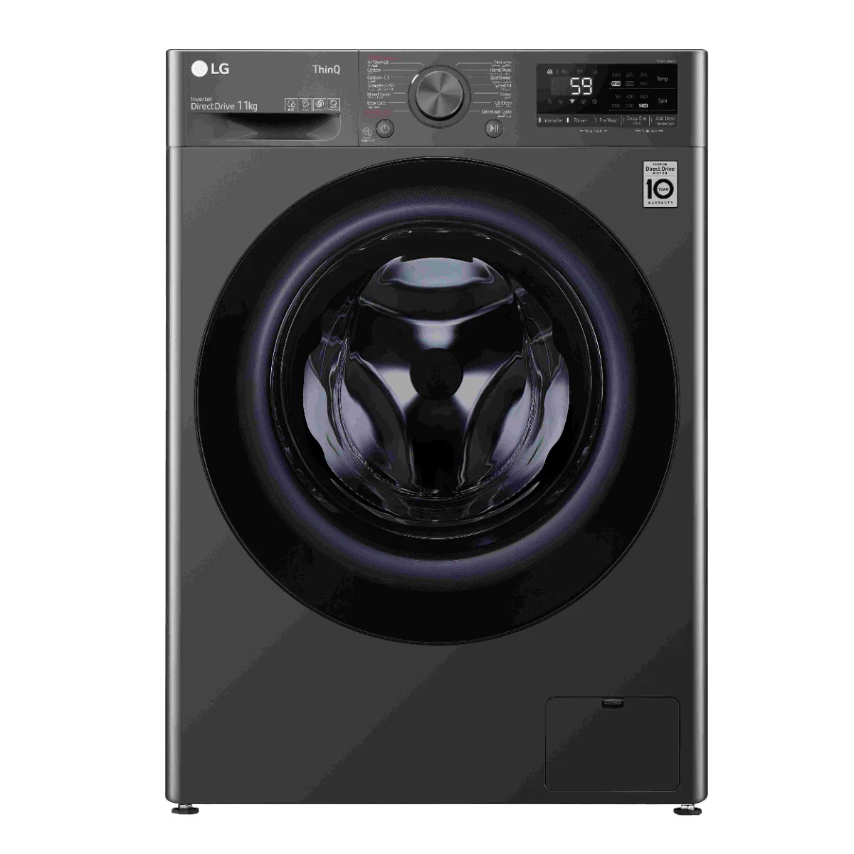 LG Front Loading Washing Machine, 11 Kg, Black