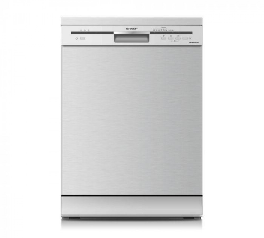 Sharp dishwasher, 6 programs, 12 place settings, silver