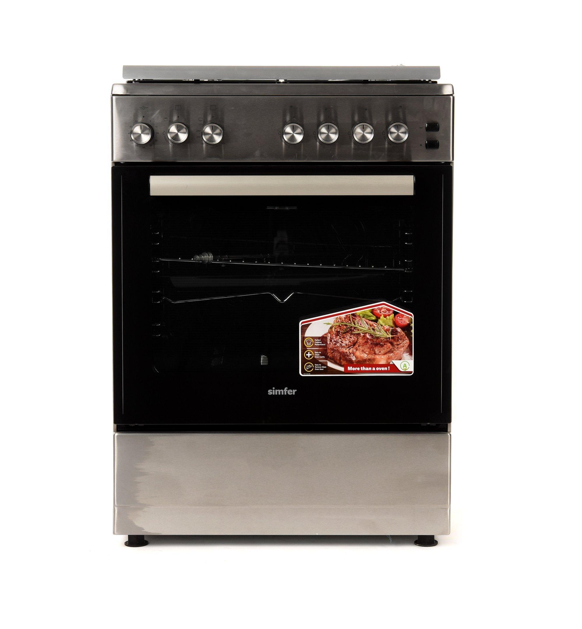 Simfer, 60x60, 4 Tecna Gas Burners,SS with silver sides, Full Safety, Button Ignition