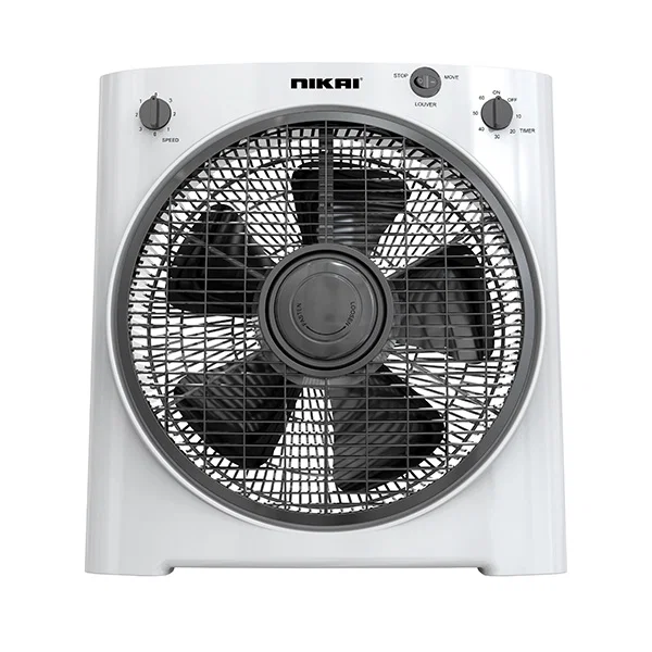 Nikai Electric Fan 12inch, 40W, 5 Blades, 3 Speed with timer, White