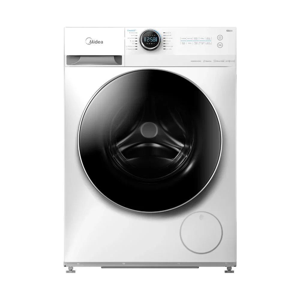Midea - Automatic Front-Load Washing Machine, 8 kg, 6 kg dry, 14 Programs, 1400 RPM, WIFI, Inverter, White