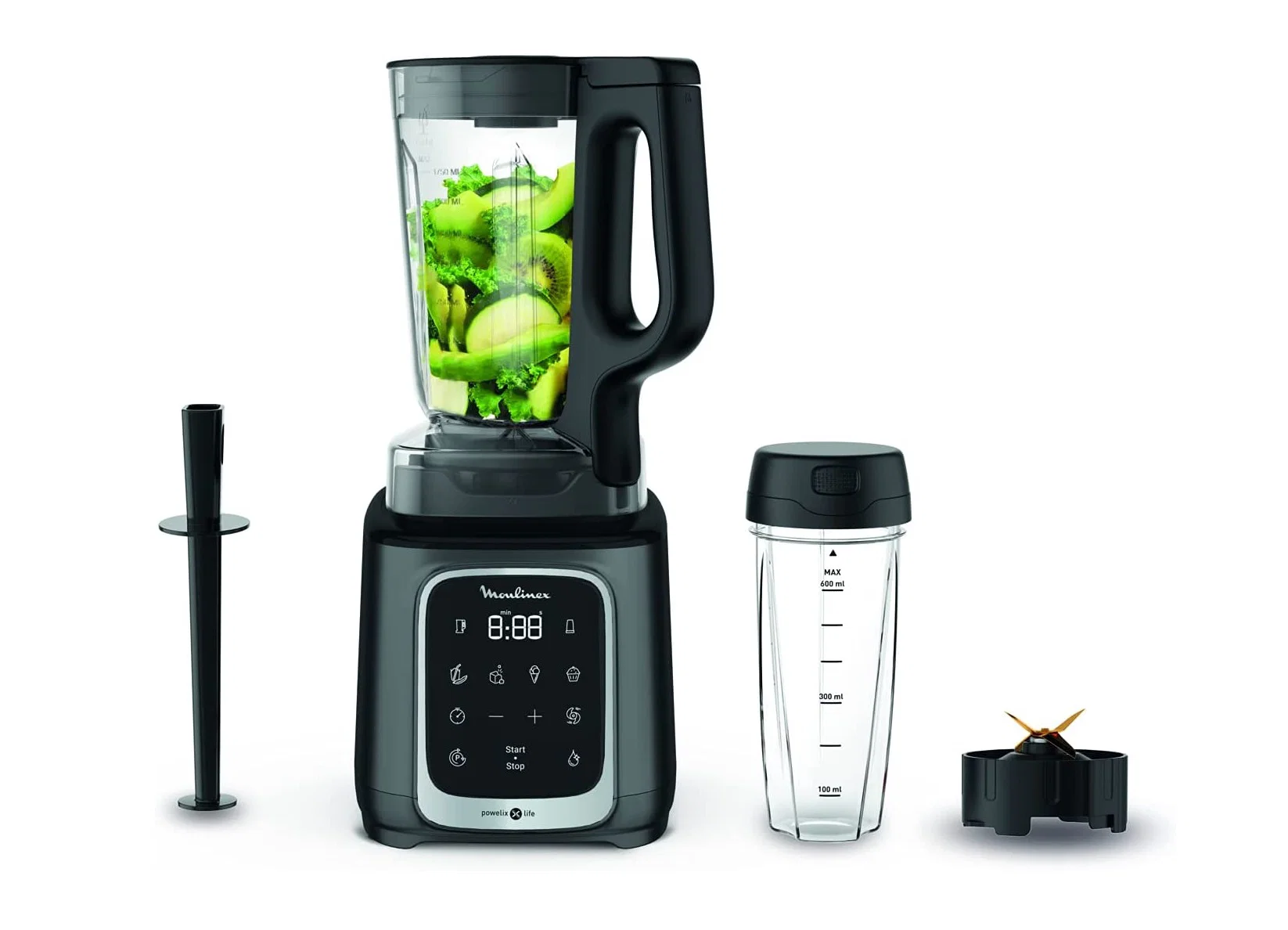 Moulinex InfinyMix Blender 1600 Watts, 1.75 L., 5 auto programs, Black
