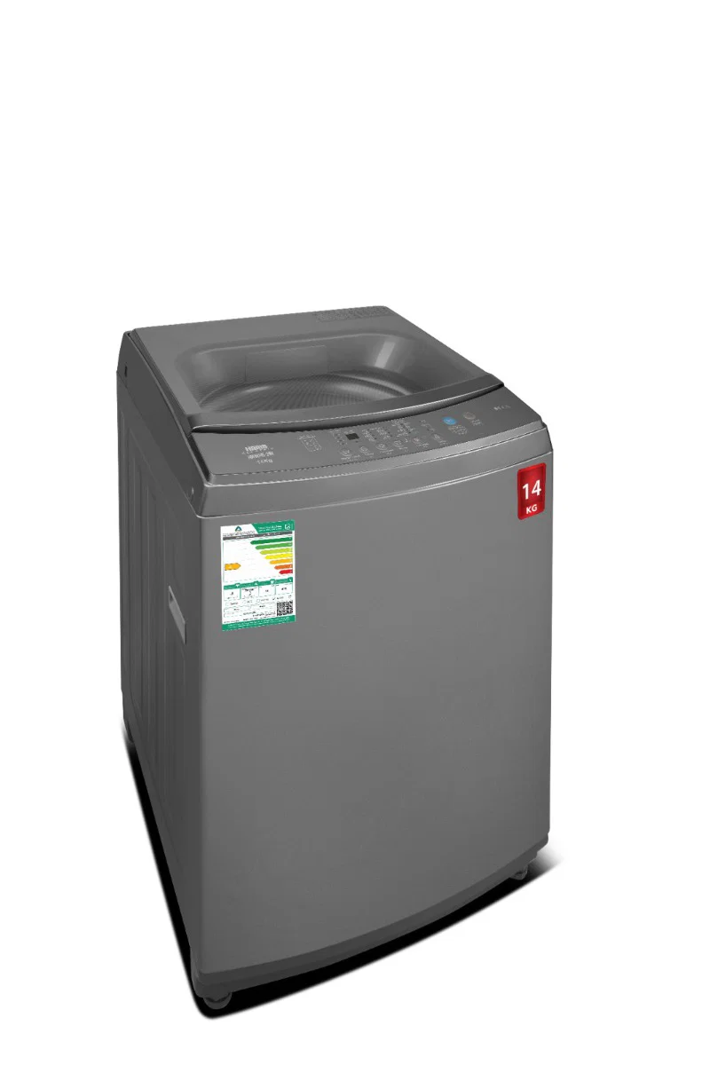 Haam Top Load Washing Machine, 14kg, 8 Programs, Silver