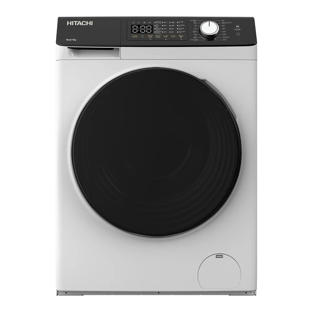 Hitachi - Automatic Front-Load Washing Machine, 9 kg, 1400 RPM, Steam Wash, 16 Programs, White