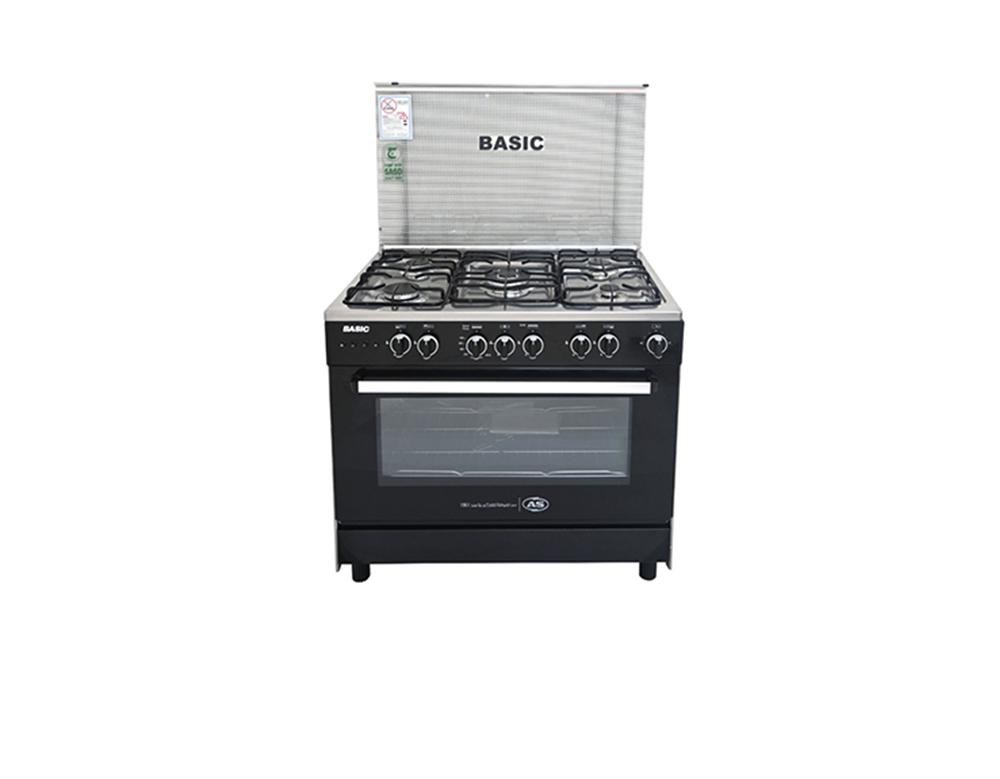 Basic Gas Oven 60*90 cm, 5 Burners, Stainless Steel, Grill, Fan