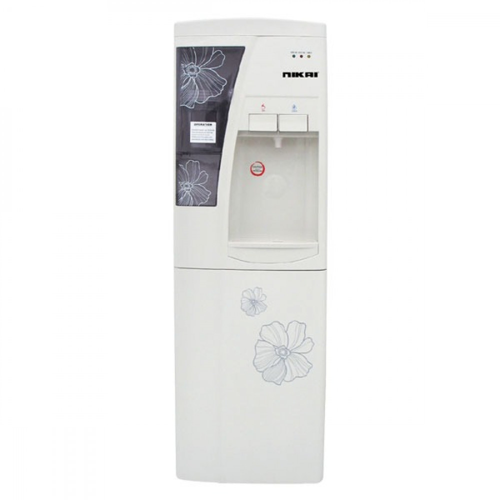Nikai water dispenser, one hot and cold tap, storage container, cup holder