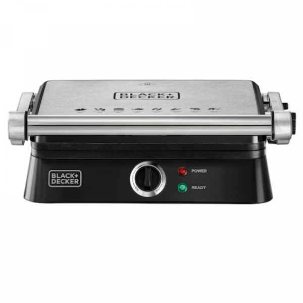 BLACK+DECKER Electric Contact Grill Fixed Plate – 1400W – Black