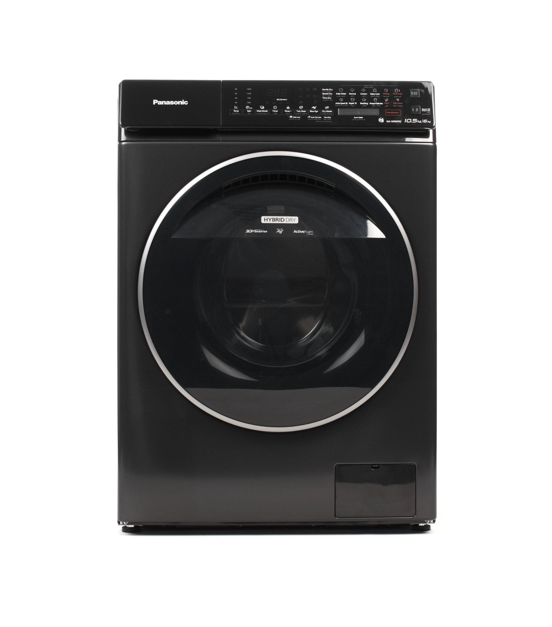 Panasonic Front Load Washer & Dryer10.5/6 Kg, Hybrid Dry,Eco Navi, 3Di Inverter, Dark Grey