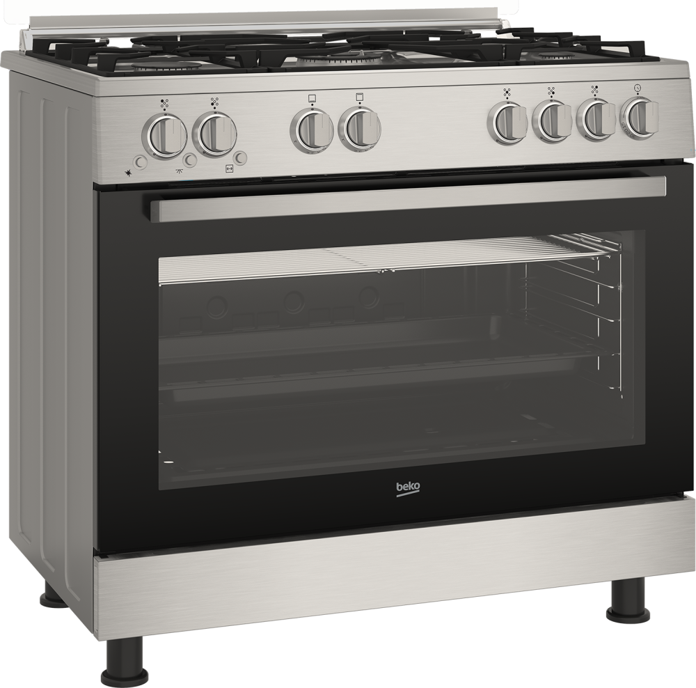 Beko 5-burner gas oven, 60*90 cm, heavy-duty steel rack