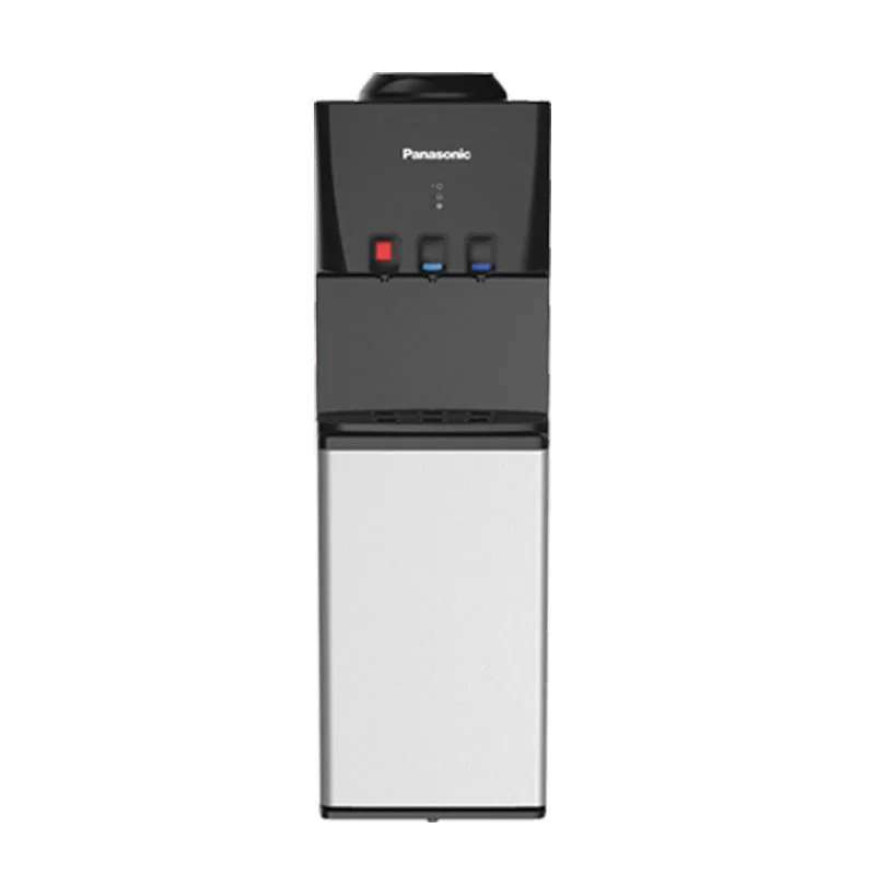 PANASONIC Stand Water Dispenser 3 Taps Hot/ Cold/ Regular, Top Load Bearing, Child Safety Lock, Silver&Black