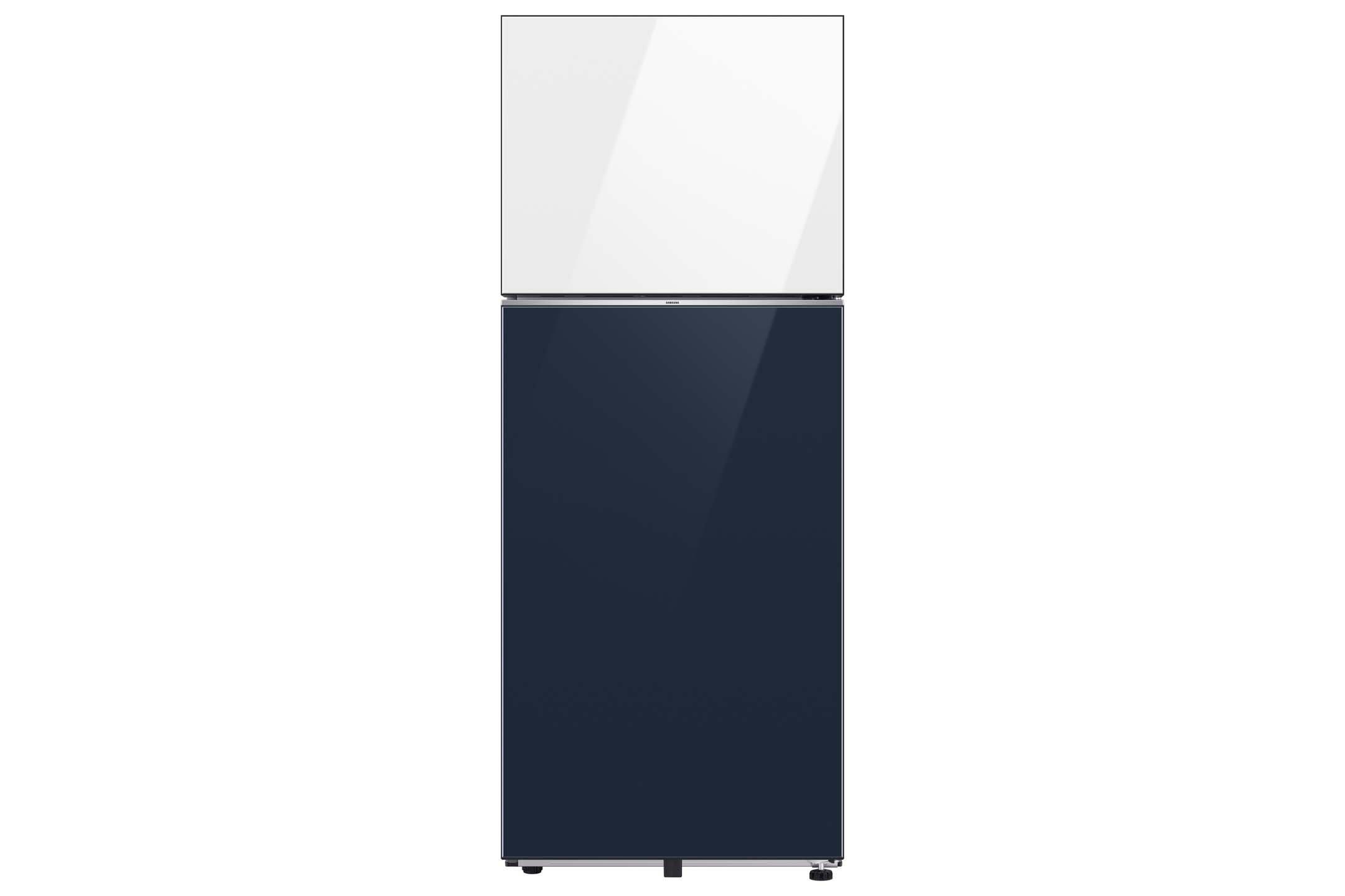 Samsung BESPOKE Refrigerator 11.1Cu.ft, Freezer 3.4Cu.ft, WIFI, Digital Inverter, White & Navy