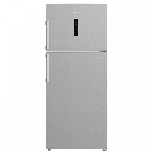 Ariston Refrigerator and Freezer Two Doors – 14.3 Cu.ft Fridge & 5.4 Cu.ft Freezer – Inox