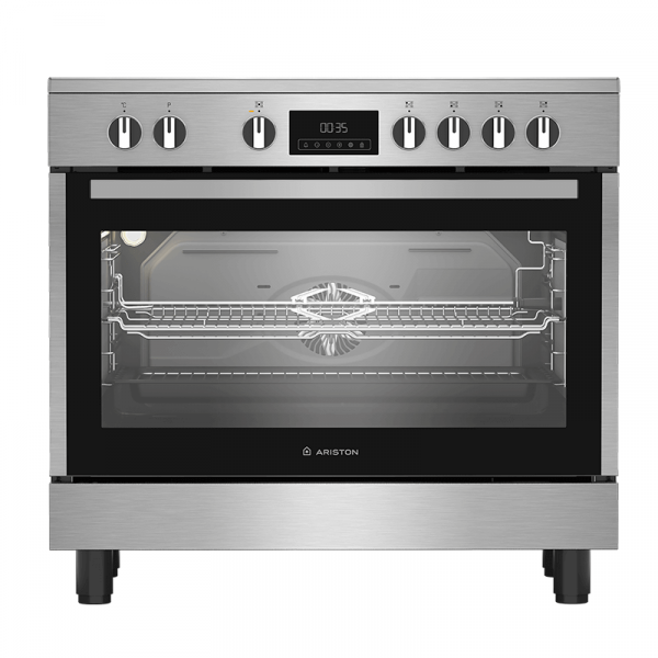 Ariston Electric Cooker Ceramic – 111 L – 5 Hot Plates – Inox