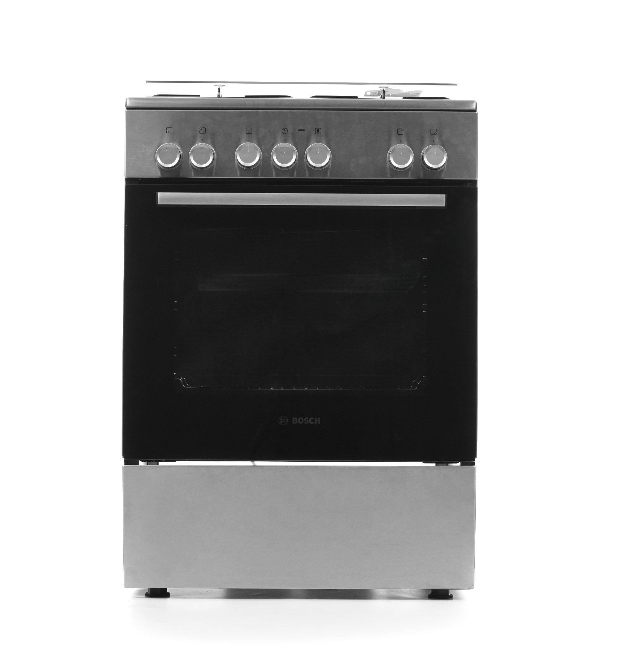 Bosch Series 2, 60X60, Gas Cooker, 4 Burners, Electric Oven, Stainless Steel