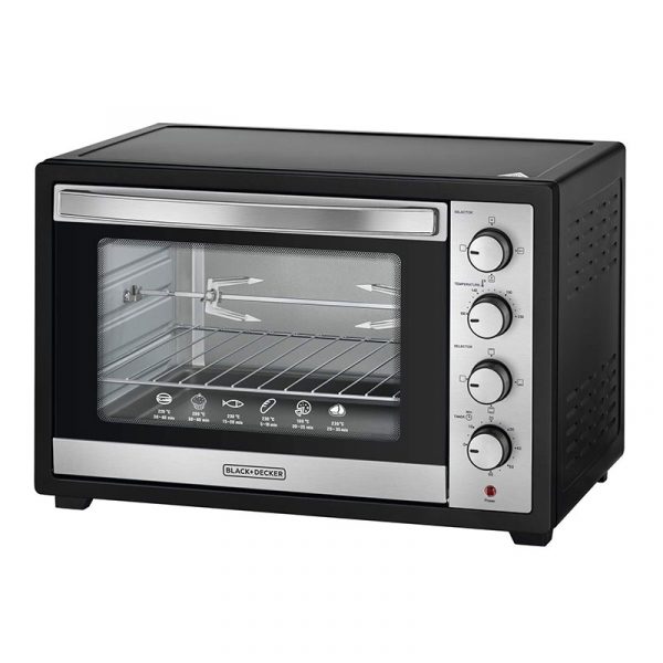 BLACK+DECKER Toaster Oven with Grill – Double Glass – 50 L – 2000 W – Black