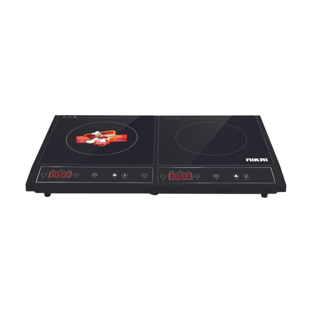 Nikai Electric Stovetop, Double, 2800 Watts, Digital Touch Screen Display, 3-Hour Timer