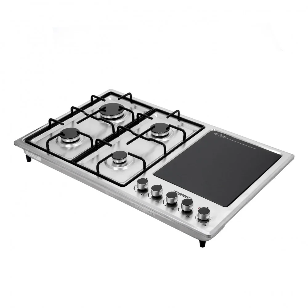 Geepas 85*50cm Built-in Flat Oven, 4 Gas Burners, 30cm Electric Hob, Stainless Steel