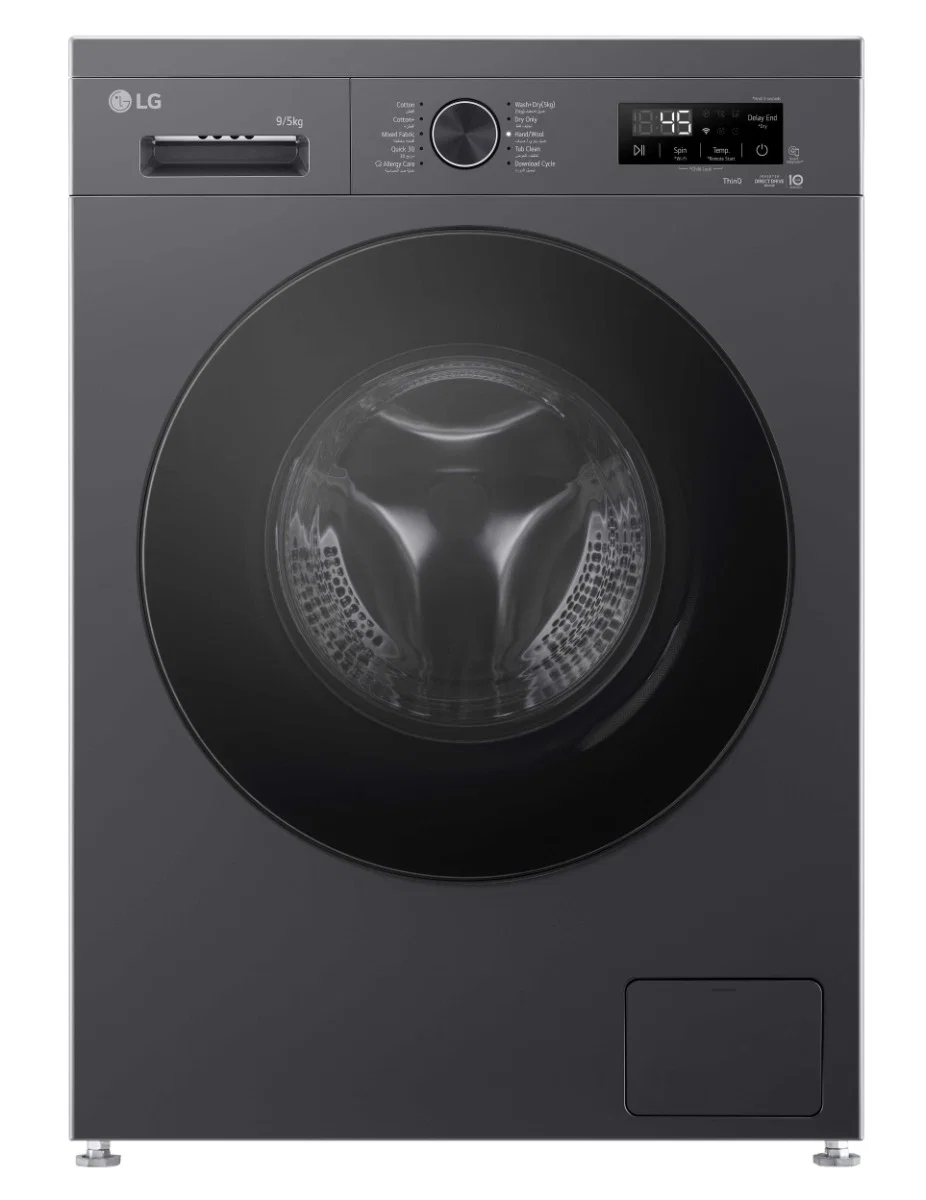 LG Inverter Front Loading Washing Machine With Dryer, 9 Kg Wash/5 Kg Dryer, 9 Programs, Black