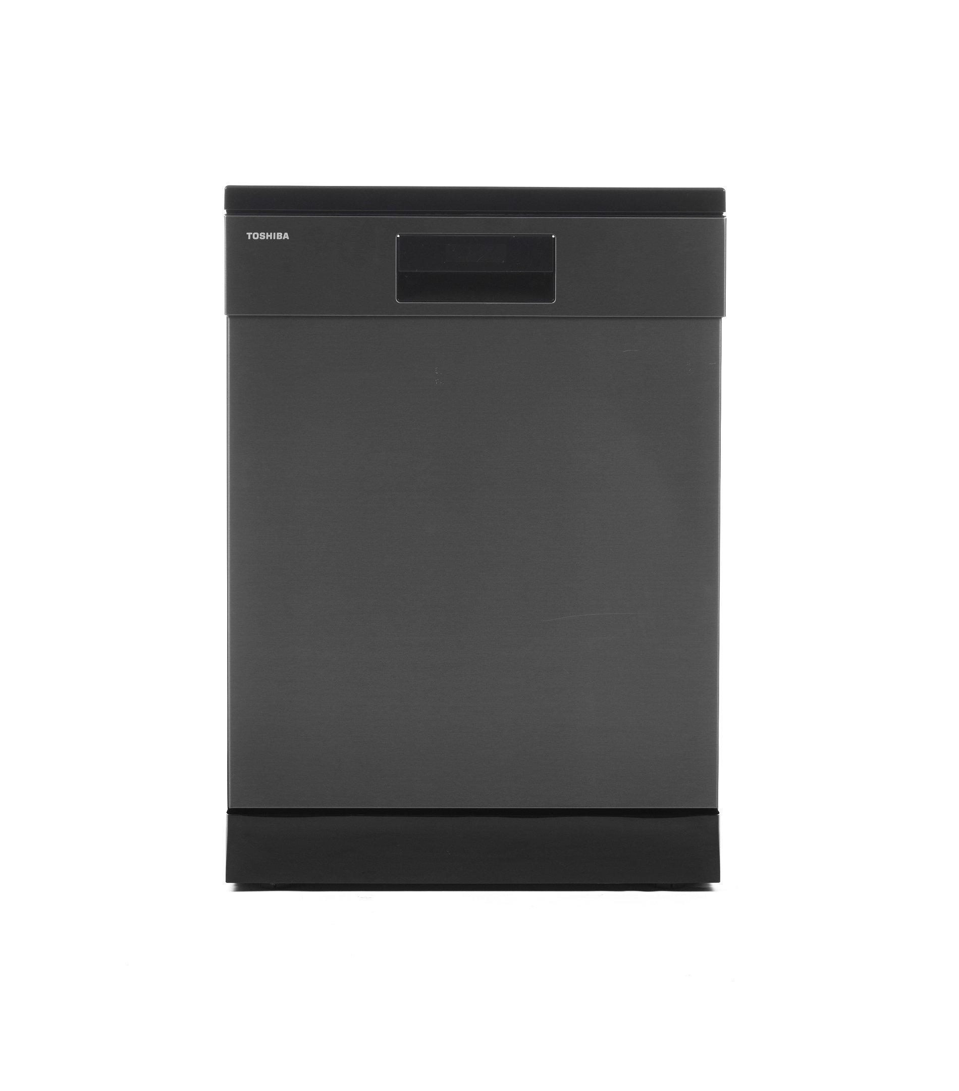 Toshiba Free Standing Dishwasher 15 Place Setting 8 Programs Black Stainless Steel