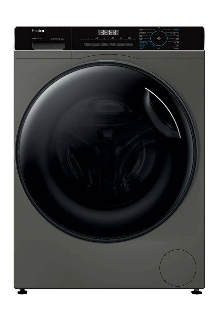 Haier Front Load Washing Machine 8KG Inverter Steam Silver