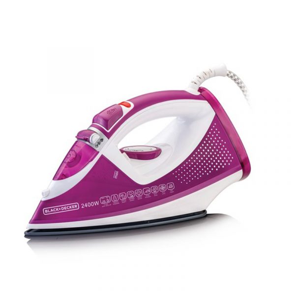 BLACK+DECKER Steam Iron – 2400W – Ceramic Soleplate – Purple