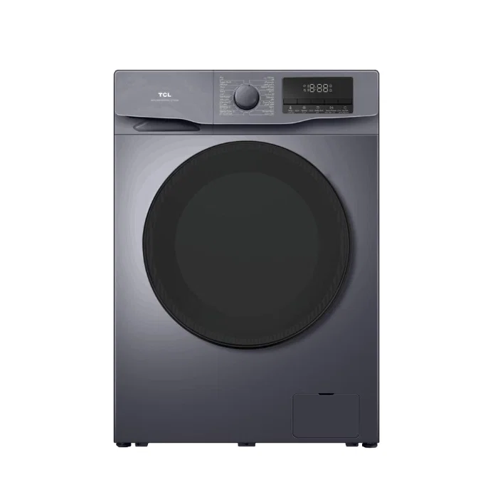 TCL Washing Machine Front Load, Partial Dry, 12Kg, 1400RPM, 50/60Hrtz, LED Screen, Silver