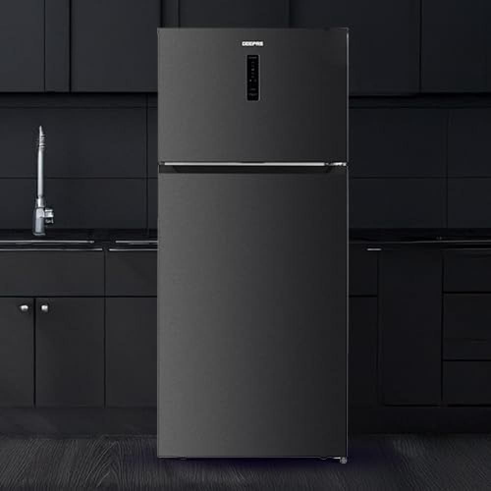 Geepas 2-Door Refrigerator, 527 Liters, 18.6 Cubic Feet, Silver, Frost-Free