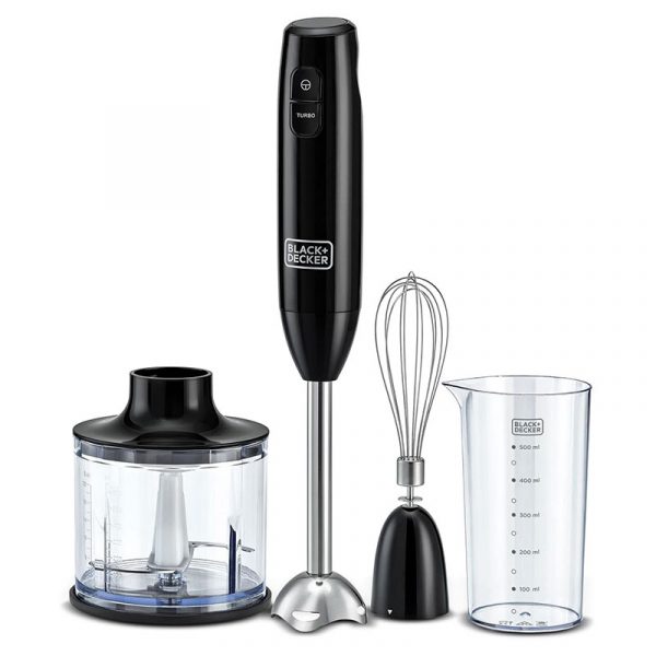 BLACK+DECKER Hand Blender Set – 3 Piece set – 600 W – Black